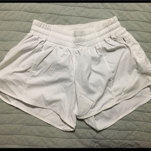 White lululemon athletic shorts